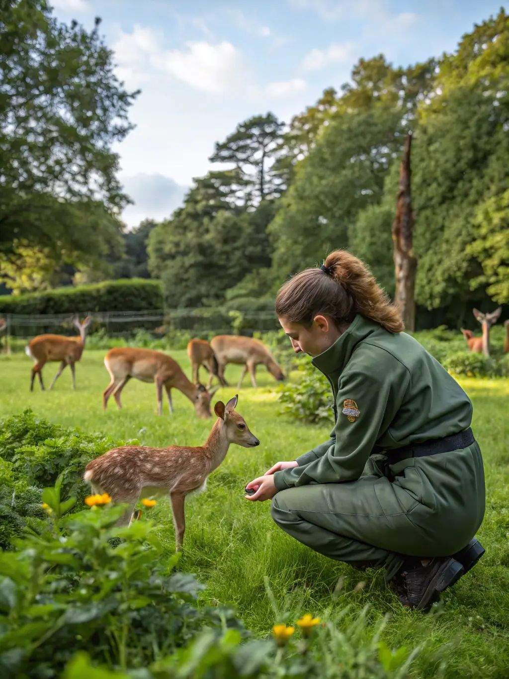 An image showing a wildlife expert leading a workshop on sustainable hunting practices, emphasizing the wildlife management efforts of the ASSOCIATION OF OWNERS AND HUNTERS OF LANGOAT.