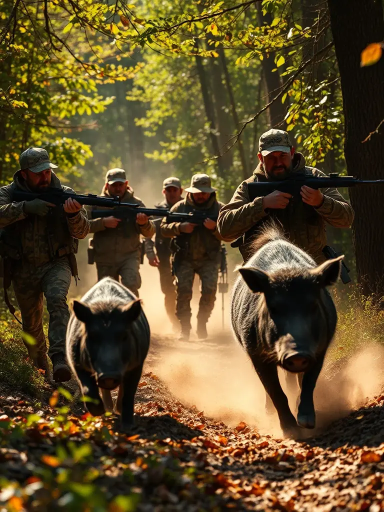 An image of hunters participating in a supervised hunting event, highlighting the association's commitment to safe and ethical hunting practices.
